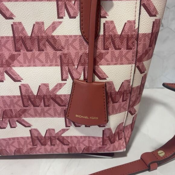 Michael Kors Sinclair Shopper Tote With Matching  Wallet Cinnamon - Picture 5 of 10